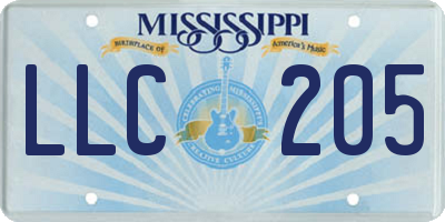 MS license plate LLC205