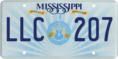 MS license plate LLC207