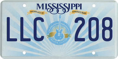 MS license plate LLC208