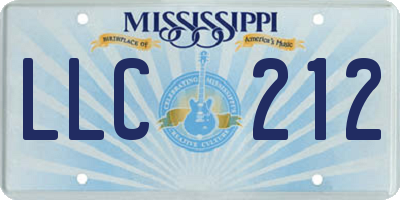 MS license plate LLC212