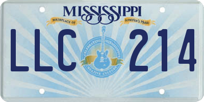MS license plate LLC214