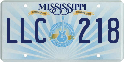 MS license plate LLC218