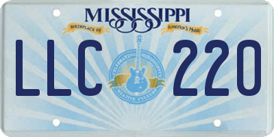 MS license plate LLC220