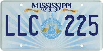 MS license plate LLC225
