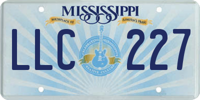 MS license plate LLC227