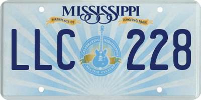 MS license plate LLC228