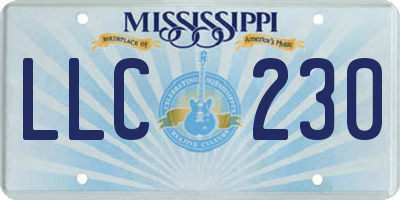 MS license plate LLC230