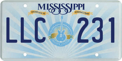 MS license plate LLC231