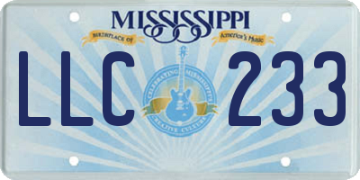 MS license plate LLC233