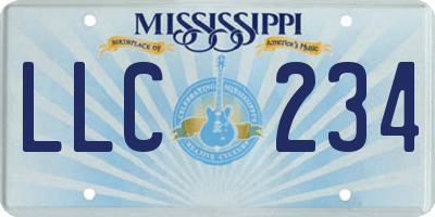 MS license plate LLC234