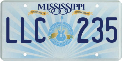 MS license plate LLC235
