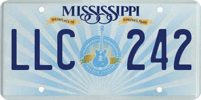 MS license plate LLC242