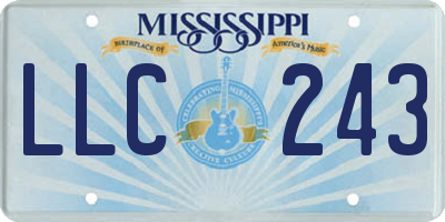 MS license plate LLC243