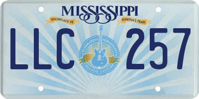 MS license plate LLC257