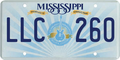MS license plate LLC260
