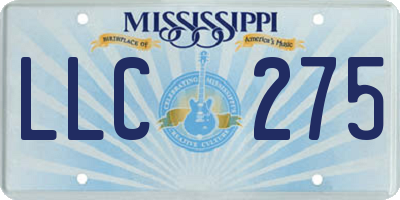 MS license plate LLC275