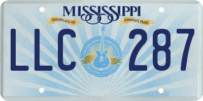 MS license plate LLC287