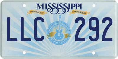 MS license plate LLC292