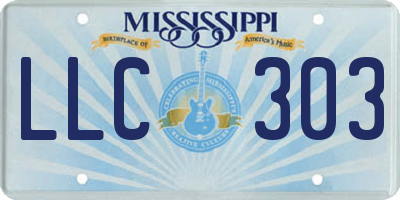 MS license plate LLC303