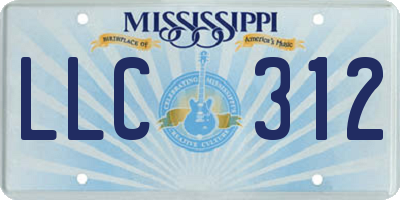 MS license plate LLC312