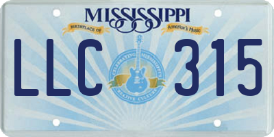 MS license plate LLC315