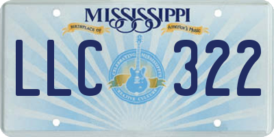 MS license plate LLC322