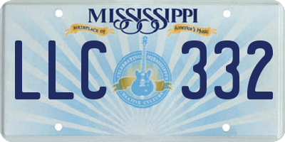 MS license plate LLC332