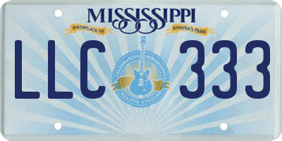 MS license plate LLC333