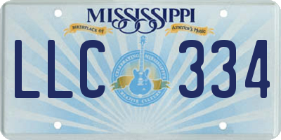 MS license plate LLC334