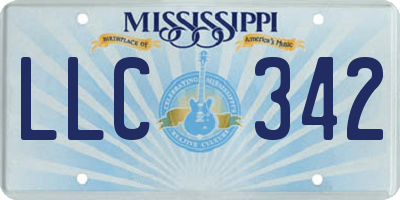 MS license plate LLC342