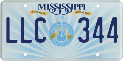 MS license plate LLC344
