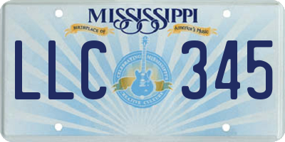 MS license plate LLC345