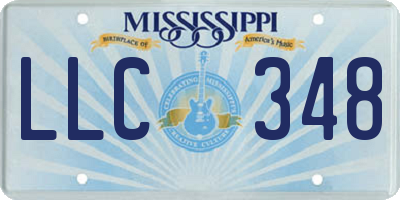 MS license plate LLC348