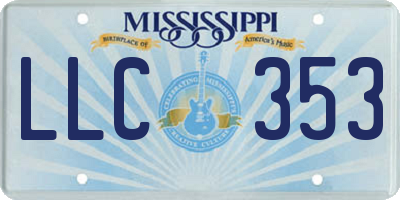 MS license plate LLC353