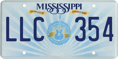 MS license plate LLC354