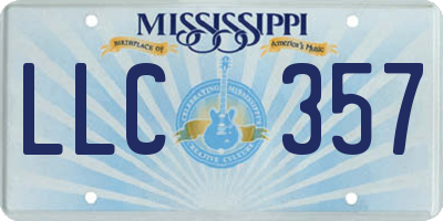 MS license plate LLC357