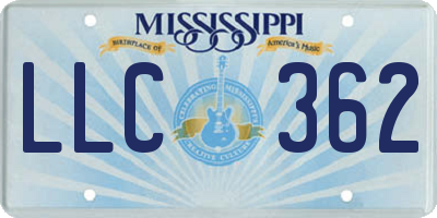 MS license plate LLC362