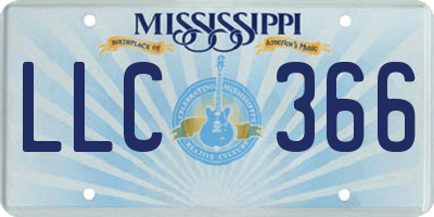 MS license plate LLC366