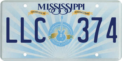 MS license plate LLC374