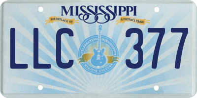 MS license plate LLC377
