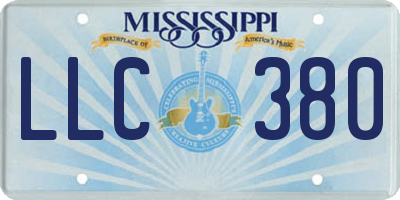 MS license plate LLC380
