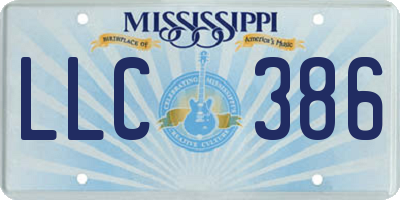 MS license plate LLC386