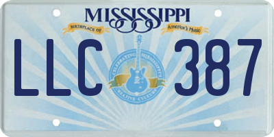 MS license plate LLC387