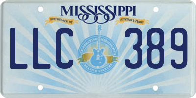 MS license plate LLC389