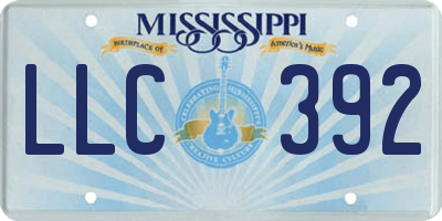 MS license plate LLC392