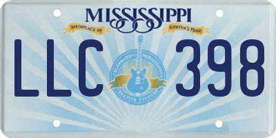 MS license plate LLC398