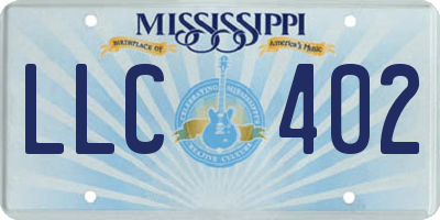 MS license plate LLC402