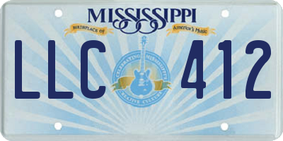 MS license plate LLC412