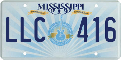 MS license plate LLC416