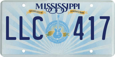 MS license plate LLC417